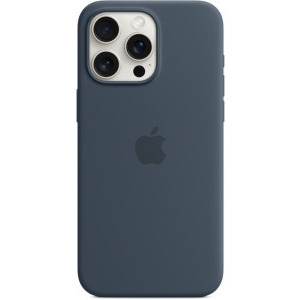Apple Protectie pentru spate, material silicon pentru iPhone 15 Pro Max, culoare Storm Blue