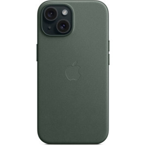 Apple Protectie pentru spate, material FineWoven, cu MagSafe pentru iPhone 15, culoare Evergreen