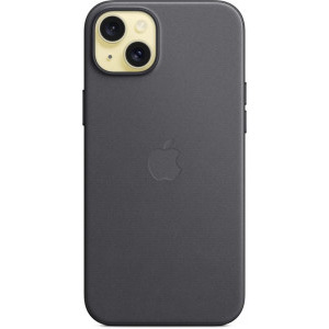 Apple Protectie pentru spate, material FineWoven, cu MagSafe pentru iPhone 15 Plus, culoare Black