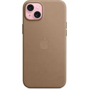 Apple Protectie pentru spate, material FineWoven, cu MagSafe pentru iPhone 15 Plus, culoare Taupe