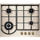 Plita incorporabila Electrolux EGH6343RON, Gaz, 4 arzatoare, Gratare de fonta, 60 cm, Rustic crem