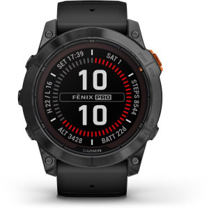 Garmin Fenix 7X Pro Solar, Glass, curea Neagra, Slate Grey