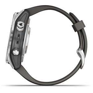 Garmin Fenix 7S Pro Solar, Glass, curea Graphite, Argintiu
