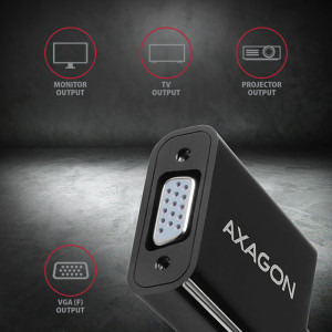 AXAGON 1x DisplayPort 1.1a Male - 1x VGA Female, 0.16 m, negru