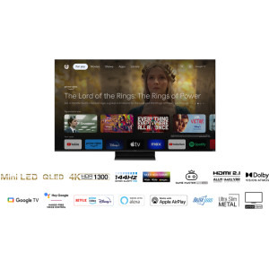 TCL Smart TV QLED Mini LED 65C805 Seria C805 164cm gri-negru 4K UHD HDR