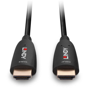 LINDY Fibre Optic Hybrid HDMI Male - HDMI Male, 20m, negru