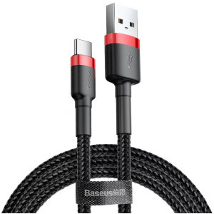 Cablu de date / adaptor Baseus Cafule, USB Male la USB-C Male, 60 W, 1 m, Black