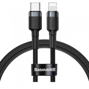Baseus High Density Braided, CATLGD-01, USB-C Male la Lightning Male, 1 m, Black