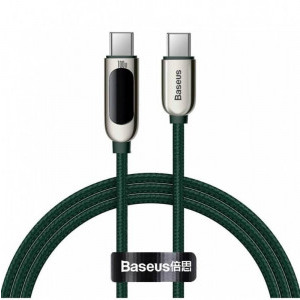 Baseus Display, CATSK-B06, USB-C Male la USB-C Male, 1 m, Green, amperaj maxim suportat 5A