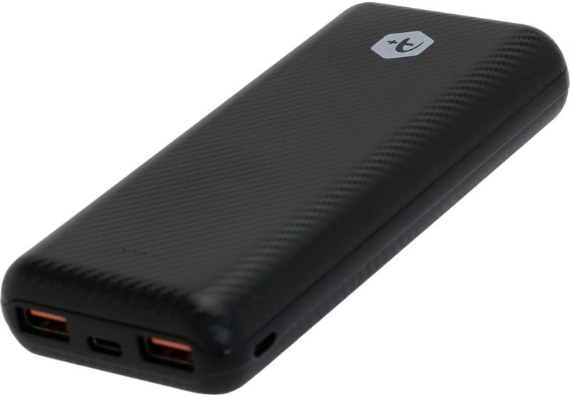 Baterie externa A+ PBX20QCPDT43, 20000 mAh,2x USB, 1x USB-C, cu tehnologia Quick Charge 3.0+ PD 18W, Black