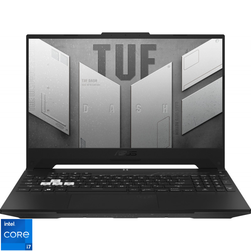 Laptop ASUS Gaming 15.6'' TUF Dash F15 FX517ZM, FHD 144Hz, Procesor Intel® Core™ i7-12650H (24M Cache, up to 4.70 GHz), 16GB DDR5, 1TB SSD, GeForce RTX 3060 6GB, No OS, Off Black