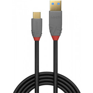 Cablu periferice LINDY Anthra, USB 3.1 Male tip A - USB Male tip C, 1.5m, negru-gri