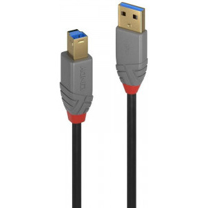 LINDY Anthra, USB 3.0 Male tip A - USB 3.0 Male tip B, 2m, negru-gri