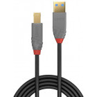 Cablu periferice LINDY Anthra, USB 3.0 Male tip A - USB 3.0 Male tip B, 2m, negru-gri