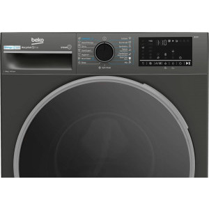 Beko B3WFU48415MB2ES, 8 kg, 1400 RPM, Clasa A, ProSmart Inverter, EnergySpin, SteamCure, SteamTherapy, Iron Fast, AddXtra, Antracit