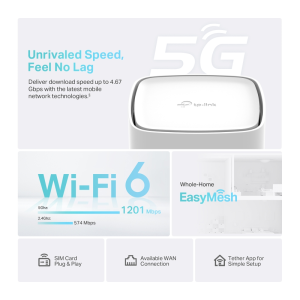 TP-LINK Gigabit ARCHER NX200 Dual-Band WiFi 6 5G LTE