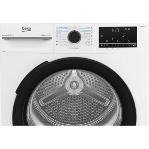 Beko BM5T49243W, Pompa de caldura, 9 kg, Clasa C, ProSmart Inverter, IronFinish, Eco Gentle, AquaWave, Iluminare interioara, Alb