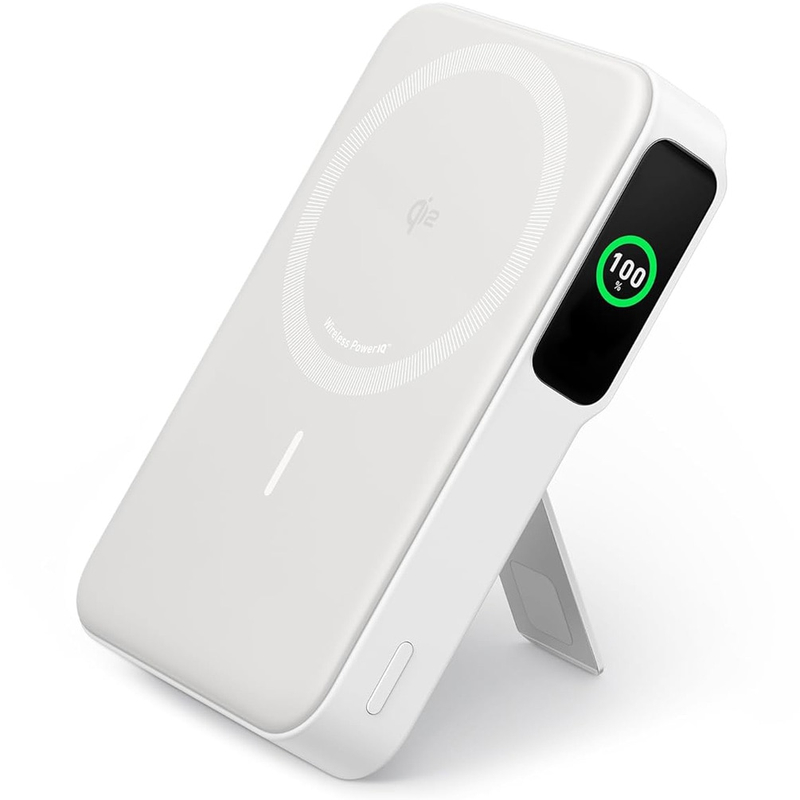 Baterie externa Anker MagGo, 10000 mAh, 27W, 1x USB-C, pentru seria iPhone 12/13/14/15, White