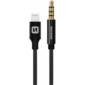Cablu de date / adaptor Swissten Adaptor Lightning Male la Jack 3.5 mm Male, 1.5 m, Black