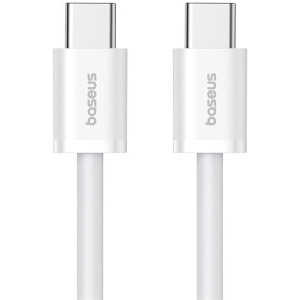 Cablu de date / adaptor Baseus Superior, USB-C Male la USB-C Male, 30 W, 1 m, White