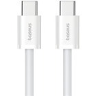 Cablu de date / adaptor Baseus Superior, USB-C Male la USB-C Male, 30 W, 2 m, White