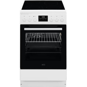 Aragaz AEG CCB56491BW, Vitroceramica, 4 zone de gatit, SteamBake, Sistem de siguranta, Timer, Grill, AirFry, Clasa A, 50 cm, Alb