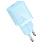Incarcator retea Baseus P10110902313-00, 1x USB-C, Quick Charge 30 W, GaN, Blue + Cablu USB-C 1 m