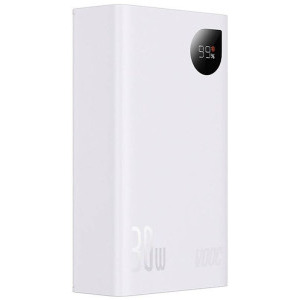 Baseus Adaman2 Digital Display, 20000 mAh, 30W VOOC Edition, White, cablu USB la USB-C inclus