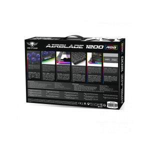 Spirit of Gamer AIRBLADE 1200 RGB, pana la 17.3 inch, 6 ventilatoare, 6 pozitii, 6 viteze, suport de telefon