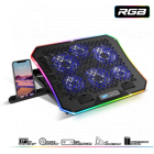 Stand/Cooler notebook Spirit of Gamer AIRBLADE 1200 RGB, pana la 17.3 inch, 6 ventilatoare, 6 pozitii, 6 viteze, suport de telefon