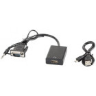 Adaptor Lanberg 1x HDMI Male - 1x VGA Female, Negru