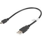 Cablu periferice Lanberg USB tip A 2.0 Male la mini USB 2.0 Male, 0.3 m, Negru