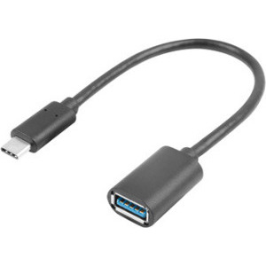 Cablu periferice Lanberg USB-C 3.2 Gen 1 Male la USB tip A 3.2 Gen 1 Female, OTG, 0.15 m, Negru