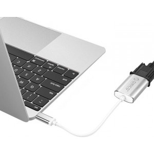 Orico XD-102 USB Tip-C Male la VGA Female, argintiu