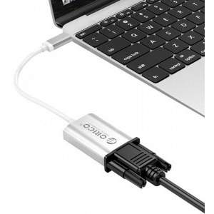 Orico XD-102 USB Tip-C Male la VGA Female, argintiu